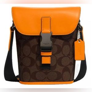 COACH Track Small Flap Crossbody In Signature Canvas